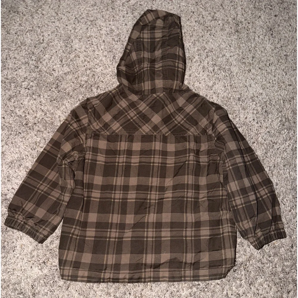 Gymboree Brown Plaid Jacket Hooded Zip‎ Up 2008 Toddler 2T/3T